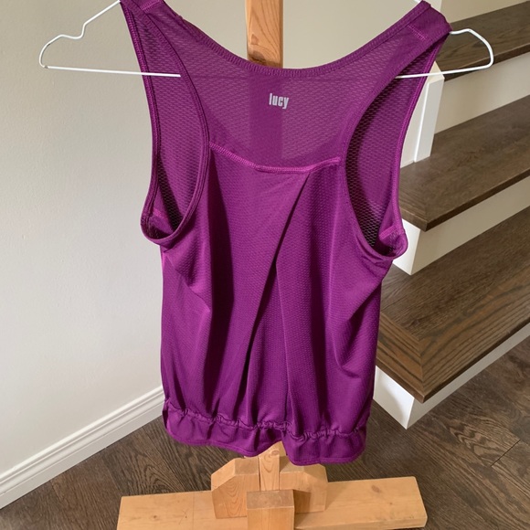 Lucy pink / purple tank top with drawstring at bottom size small - Picture 6 of 6